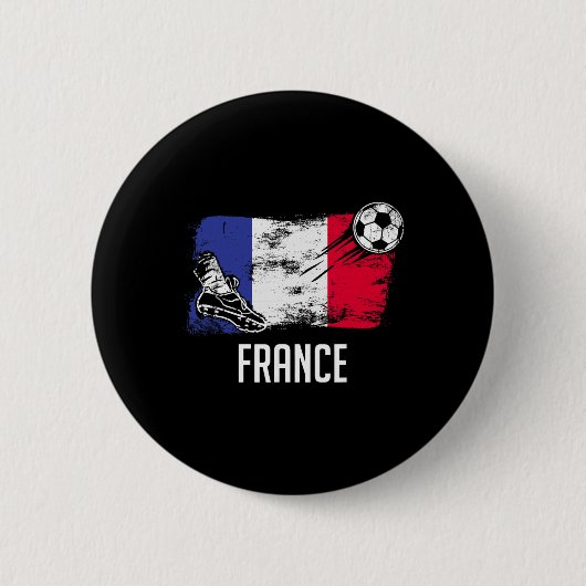 France Flag Jersey French Soccer Team French  缶バッジ (正面)