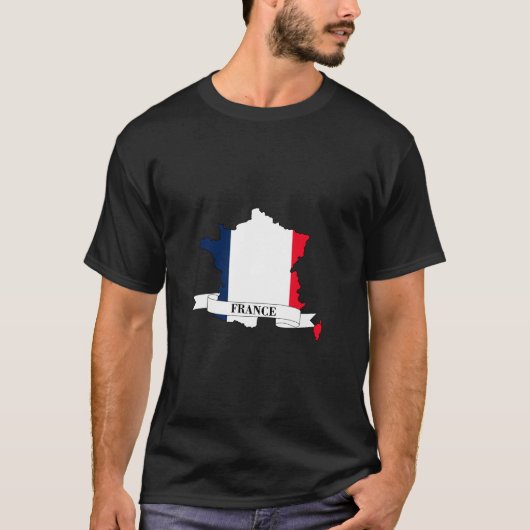 France flag map tシャツ (正面)