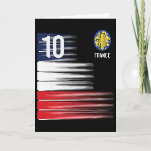 France Flag Number 10 French Soccer Men Women Boys カード (正面)