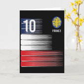France Flag Number 10 French Soccer Men Women Boys カード (黄色い花)