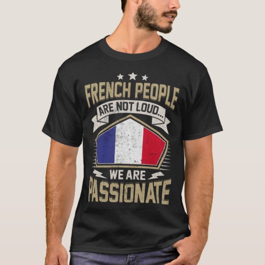 France Flag Passionate French Girls & Women Tシャツ (正面)