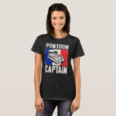 France Flag Patriotic Boat Captain French Pontoon  Tシャツ (正面フル)