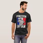 France Flag Patriotic Boat Captain French Pontoon  Tシャツ (正面フル)
