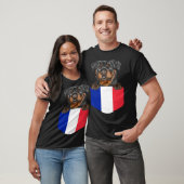 France Flag Rottweiler Dog In Pocket Tシャツ (ユニセックス)