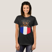 France Flag Rottweiler Dog In Pocket Tシャツ (正面フル)
