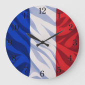 France Flag Wall Clock (Illustrated Version) ラージ壁時計 (正面)