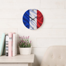 France Flag Wall Clock (Illustrated Version) ラージ壁時計