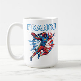 France Football Dynamic Quarterback Patriotic Art コーヒーマグカップ