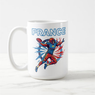 France Football Dynamic Quarterback Patriotic Art コーヒーマグカップ