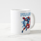 France Football Dynamic Quarterback Patriotic Art ジャンボコーヒーマグカップ (正面右)
