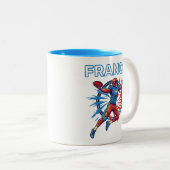 France Football Dynamic Quarterback Patriotic Art ツートーンマグカップ (正面右)
