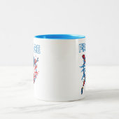 France Football Dynamic Quarterback Patriotic Art ツートーンマグカップ (中央)