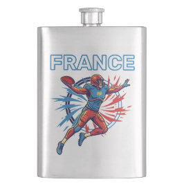 France Football Dynamic Quarterback Patriotic Art フラスク