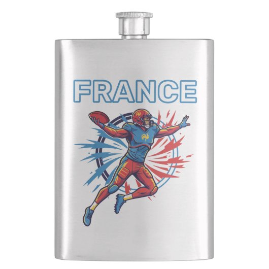 France Football Dynamic Quarterback Patriotic Art フラスク (正面)