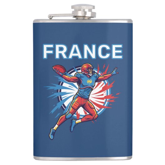 France Football Dynamic Quarterback Patriotic Art フラスク (正面)