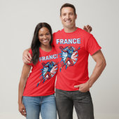 France Football Dynamic Quarterback Patriotic Art Tシャツ (ユニセックス)