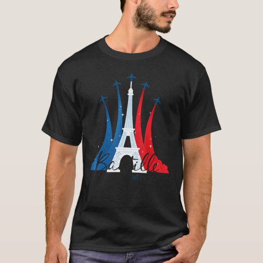 France National Celebration Bastille Day Tシャツ (正面)