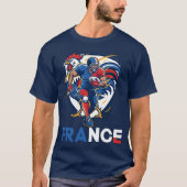 France National Gridiron Football Dynamic Rooster  Tシャツ (正面)