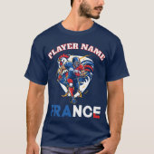 France National Gridiron Football Dynamic Rooster  Tシャツ (正面)