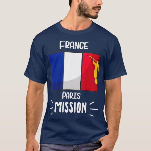 France Paris Mormon LDS Mission Missionary Gift Tシャツ (正面)