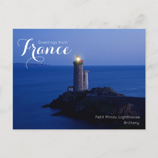 France Petit Minou Light house Cardからの挨拶 ポストカード (正面)