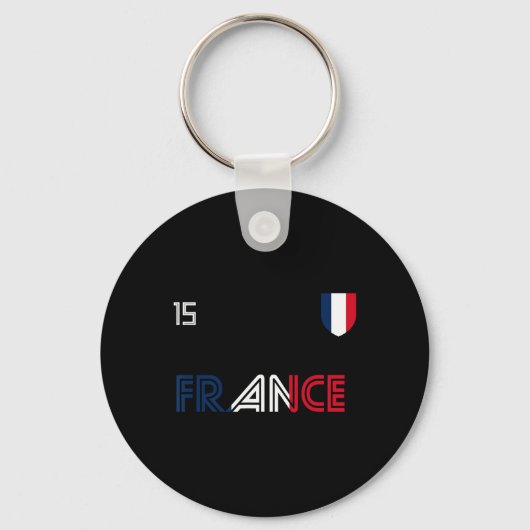 France Retro Soccer French Flag  キーホルダー (正面)
