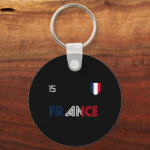 France Retro Soccer French Flag  キーホルダー (正面)