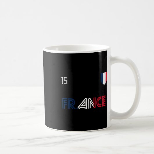 France Retro Soccer French Flag  コーヒーマグカップ (右)