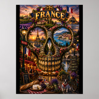 France Skull Art Print | State of Mind ポスター