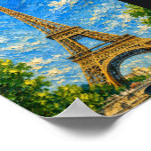 France: Sunny Eiffel Tower Art Souvenir ポスター (角)