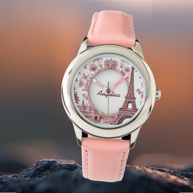 France Travel Eiffel Tower Pastel Pink Paris Dream 腕時計 (France Travel Eiffel Tower Pastel Pink Paris Dream Watch)