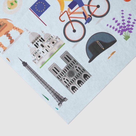 France Travel Icons Design 薄葉紙 (詳細)