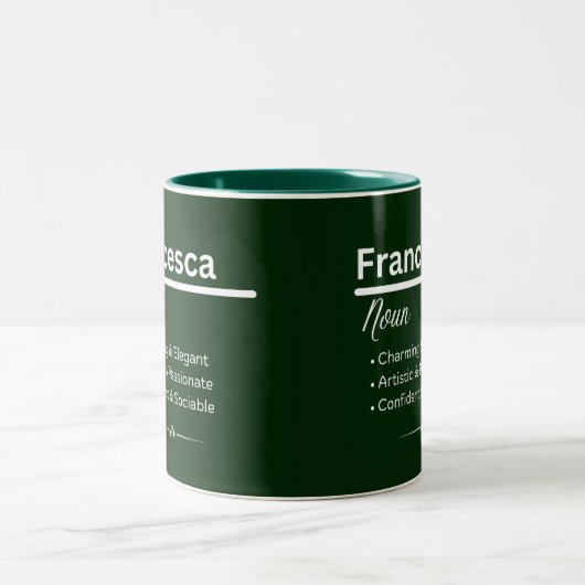 Francesca Personalized Name Coffee Mug ツートーンマグカップ (中央)