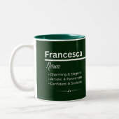 Francesca Personalized Name Coffee Mug ツートーンマグカップ (左)