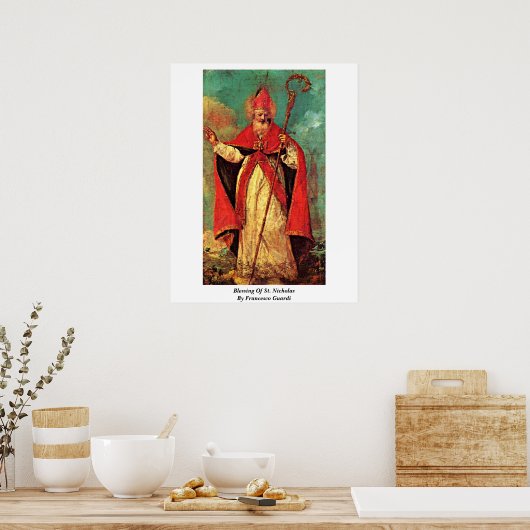 Francesco Guardi賛美による聖ニコラスの写真 ポスター (キッチン)