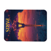 Francia Paris Torre Eiffel nocturna マグネット (横)