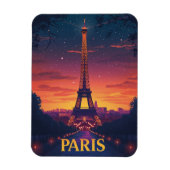 Francia Paris Torre Eiffel nocturna マグネット (縦)
