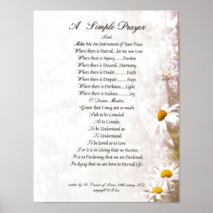 FRANCIS= ST FRANCIS法皇のシンプルPRAYER=Daisies ポスター