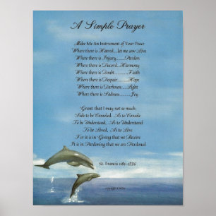 FRANCIS= ST FRANCIS法皇のシンプルPRAYER=Dolphins ポスター