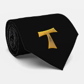 Franciscan Tau Cross Pax Et Bonum Gold Metallic ネクタイ (ロール)