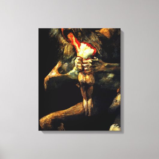 FRANCISCO GOYA – 土星が彼の息子の1つを掘り起こす キャンバスプリント (正面)