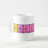 Franciscus周期表名mug コーヒーマグカップ (正面左)