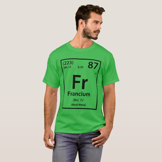Franciumエレメント（黒） Tシャツ (正面フル)