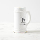 Francium -フランスの Science Periodic Table ビールジョッキ (正面右)