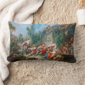 francoisのboucherの羊飼いの牧歌のロココの景色 ランバークッション (ブランケット)