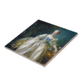 FRANCOIS BOUCHER - BERGERET夫人のポートレートの芸術 タイル (側面)