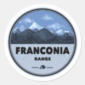 Franconia Range New Hampshire Camping ラウンドシール (正面)