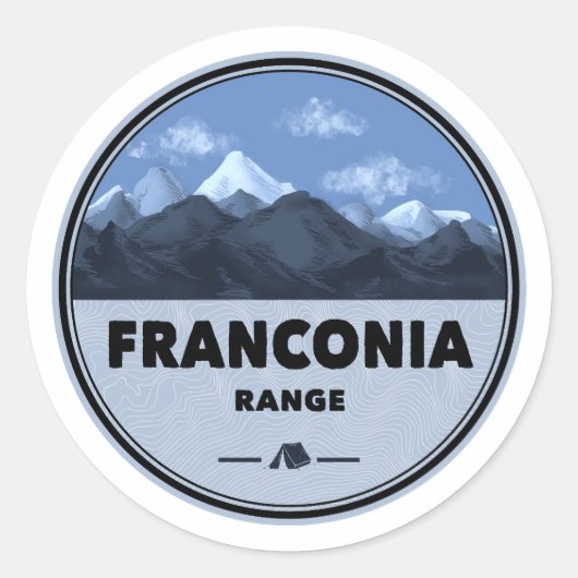 Franconia Range New Hampshire Camping ラウンドシール (正面)