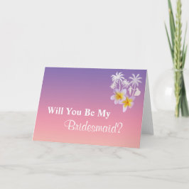 Frangipaniのビーチ結婚式の新婦付添人の要求 招待状