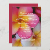 Frangipaniのプルメリアの花のブライダルシャワー 招待状 (正面/裏面)